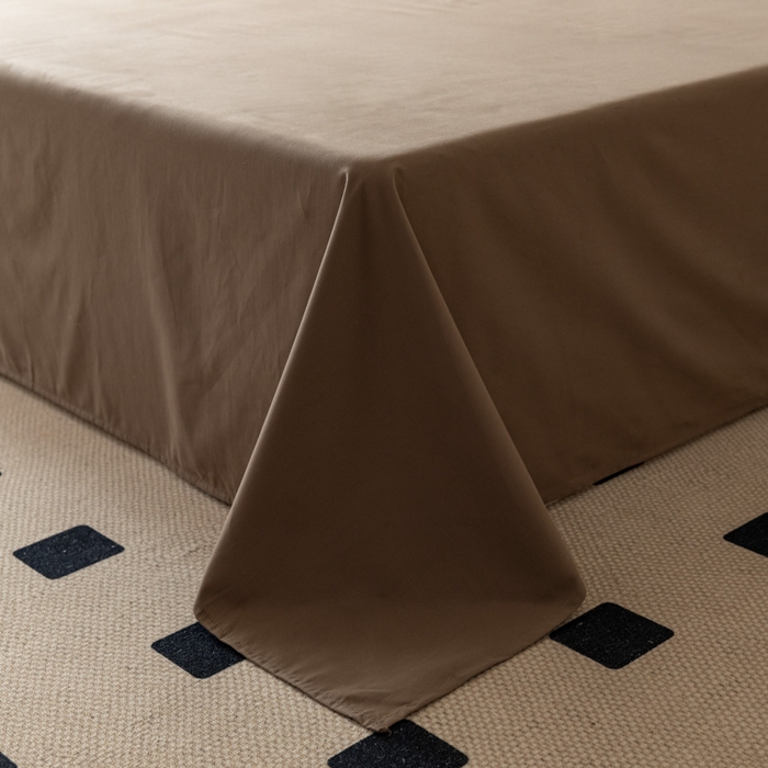 91家纺网 家纺一手货源 找家纺 怡家居 2023新款全棉100支磨毛纯色单品床单 高级咖