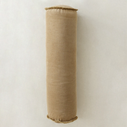 美茉家居 2023新款灯芯绒贝壳边糖果枕 咖色