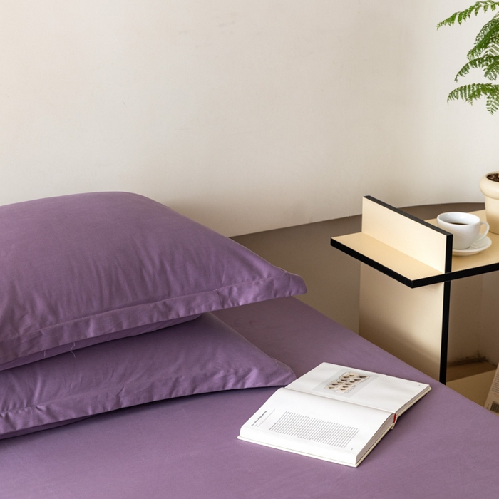 91家纺网 家纺一手货源 找家纺 怡家居 2023新款全棉100支磨毛纯色单品枕套 神秘紫