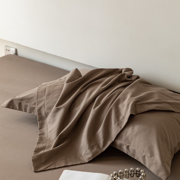 91家纺网 家纺一手货源 找家纺 怡家居 2023新款全棉100支磨毛纯色单品枕套 高级咖