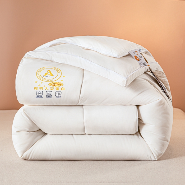 91家纺网 家纺一手货源 找家纺 瑜珠 2025超柔云感拉链二合一大豆被子母被冬被春秋被本白