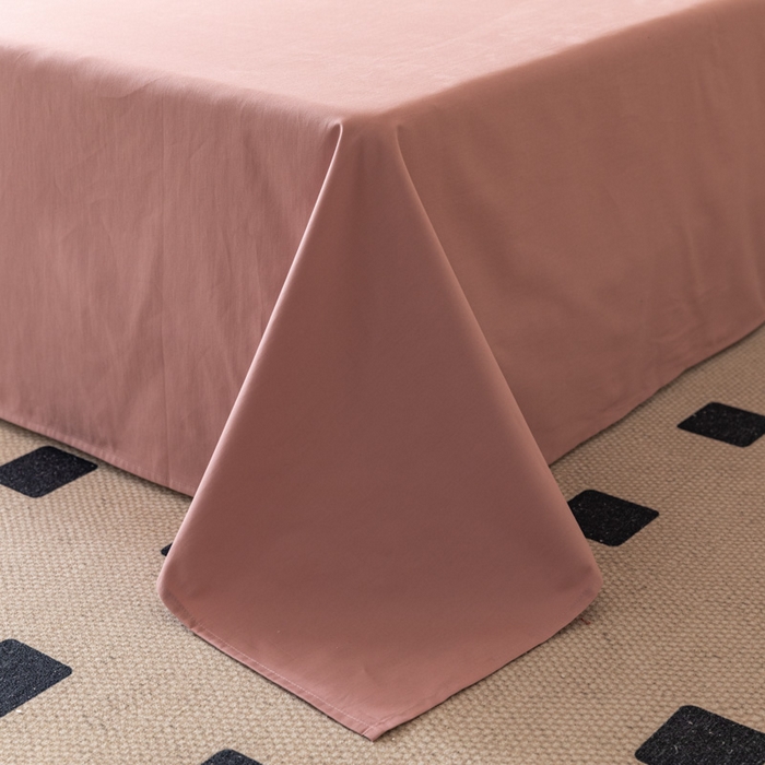 91家纺网 家纺一手货源 找家纺 怡家居 2023新款全棉100支磨毛纯色单品床单 雾玫粉