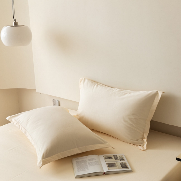 91家纺网 家纺一手货源 找家纺 怡家居 2023新款全棉100支磨毛纯色单品枕套 奶昔白
