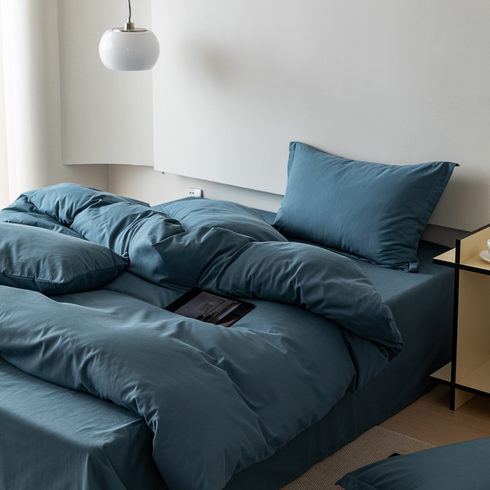 91家纺网 家纺一手货源 找家纺 （总）怡家居 2023新款全棉100支磨毛纯色四件套