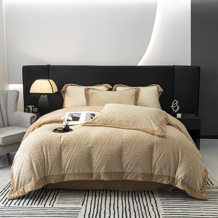 91家纺网 家纺一手货源 找家纺 （总）懒猫家纺 2024新款烂花牛奶绒四件套