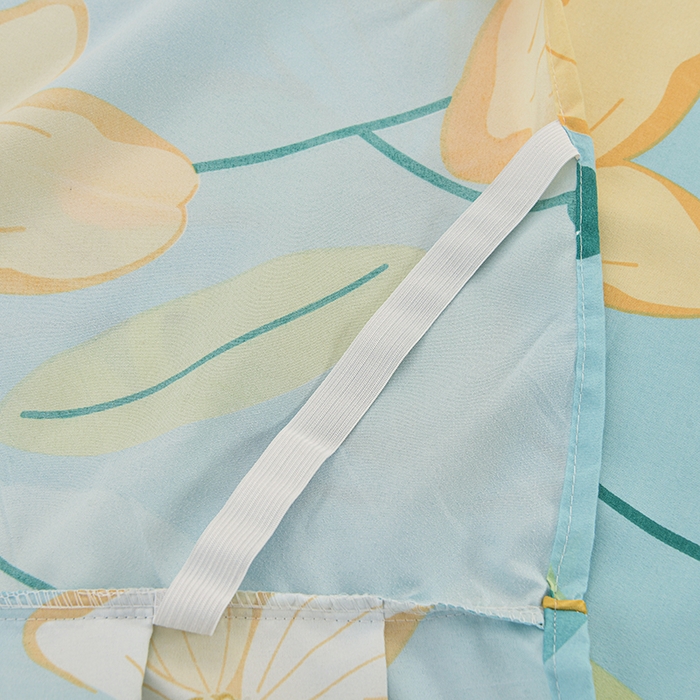 91家纺网 家纺一手货源 找家纺 小雨家纺 2026新款芦荟棉单件床裙及床裙三件套-第二批 茗袖添香-蓝