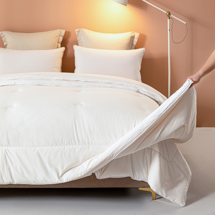 91家纺网 家纺一手货源 找家纺 瑜珠 2025超柔云感拉链二合一大豆被子母被冬被春秋被本白