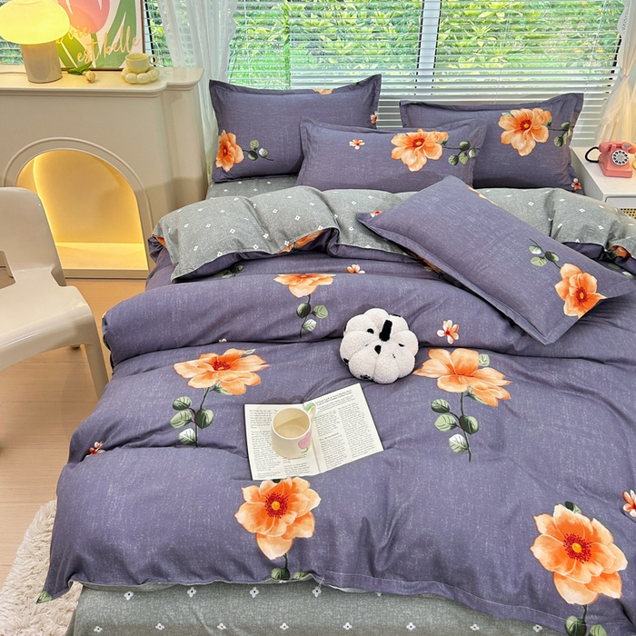 91家纺网 家纺一手货源 找家纺 曼璐家纺 2025新款加厚磨毛植物羊绒单被套直播爆款被套单件 秋思-灰