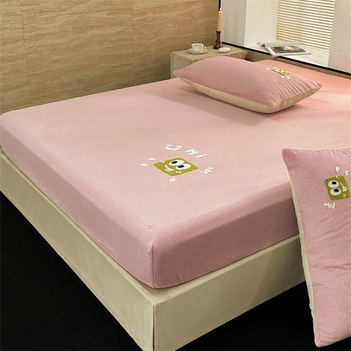 91家纺网 家纺一手货源 找家纺 总 洋铭区（原狠狠爱）2023新款华夫格单品绒床笠