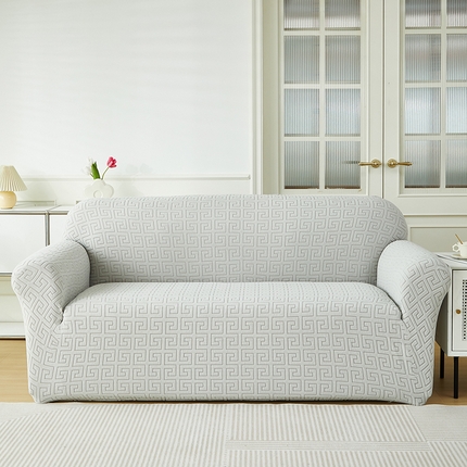 91家纺网 家纺一手货源 找家纺 逐日沙发套 2023新款提花沙发套-雅韵 雅韵-浅灰色