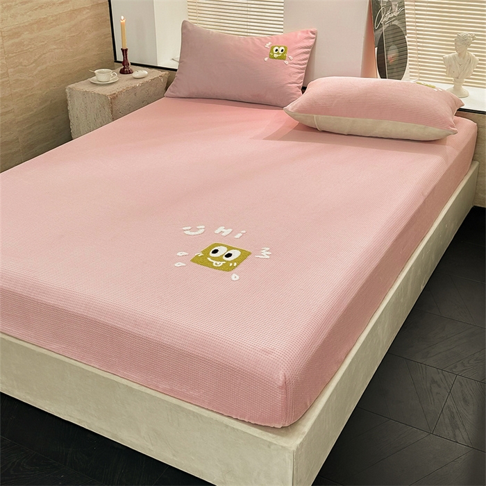 91家纺网 家纺一手货源 找家纺 总 洋铭区（原狠狠爱）2023新款华夫格单品绒床笠