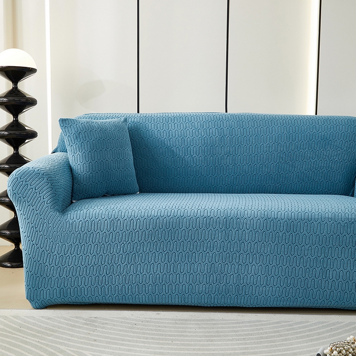 91家纺网 家纺一手货源 找家纺 逐日沙发套 2023新款提花沙发套-曲艺 曲艺-蓝灰色