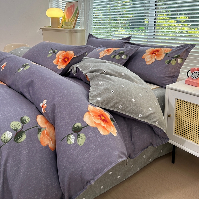 91家纺网 家纺一手货源 找家纺 曼璐家纺 2025新款加厚磨毛植物羊绒单被套直播爆款被套单件 秋思-灰