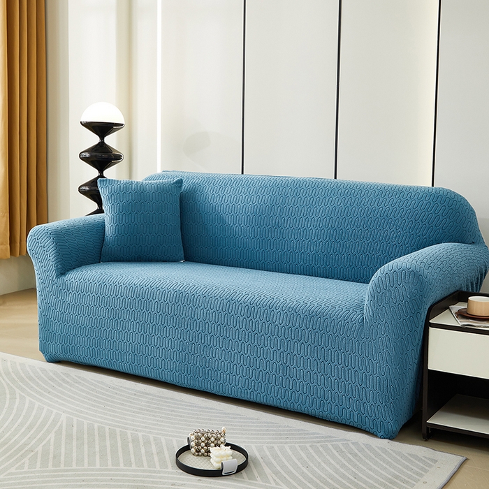 91家纺网 家纺一手货源 找家纺 逐日沙发套 2023新款提花沙发套-曲艺 曲艺-蓝灰色