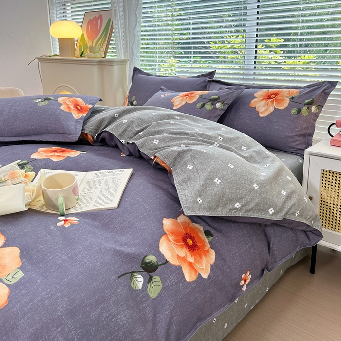 91家纺网 家纺一手货源 找家纺 曼璐家纺 2025新款加厚磨毛植物羊绒单被套直播爆款被套单件 秋思-灰