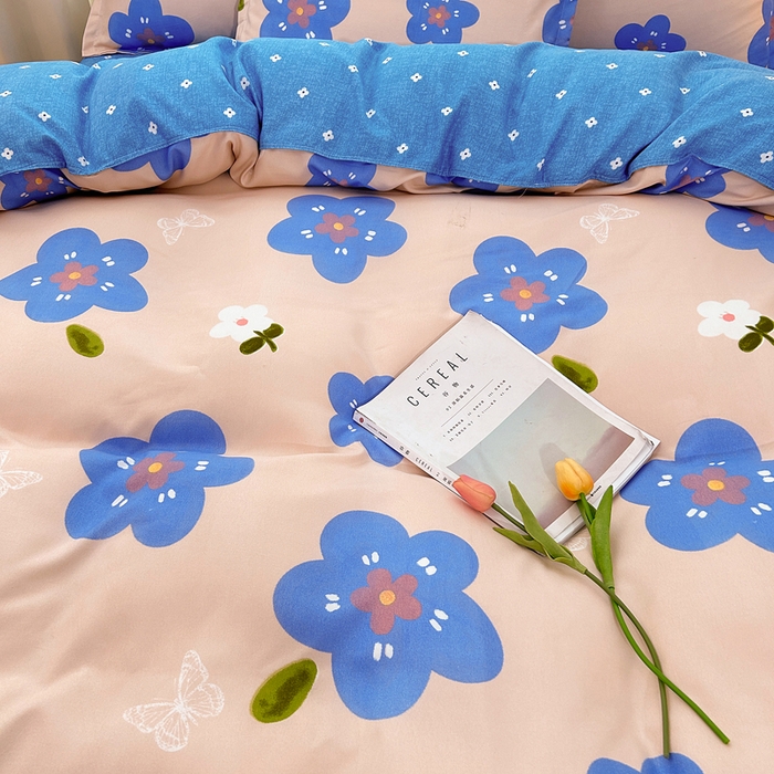 91家纺网 家纺一手货源 找家纺 曼璐家纺 2025新款加厚磨毛植物羊绒单被套直播爆款被套单件 蓝色心情