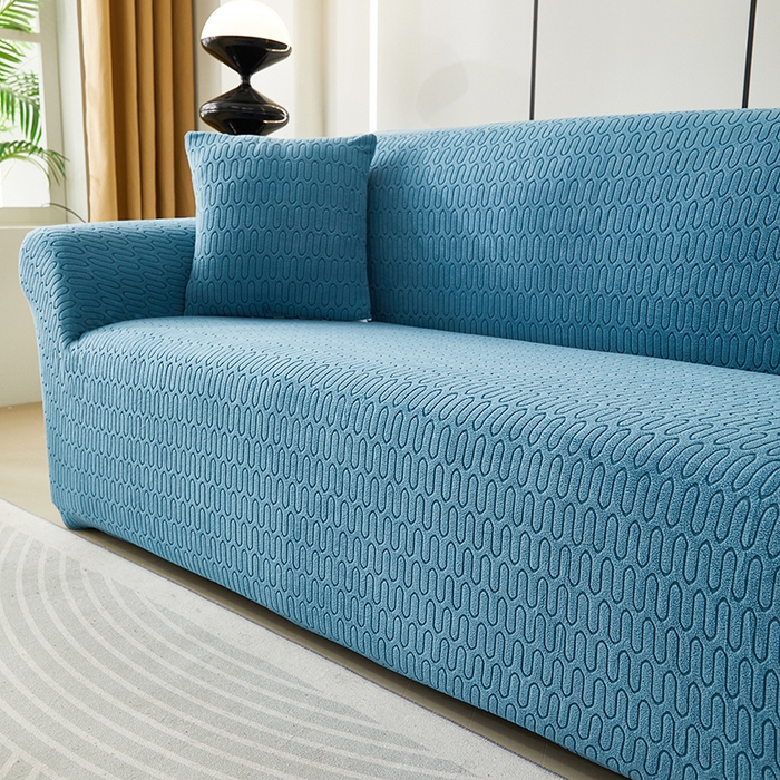 91家纺网 家纺一手货源 找家纺 逐日沙发套 2023新款提花沙发套-曲艺 曲艺-蓝灰色