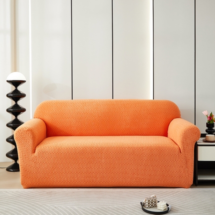 91家纺网 家纺一手货源 找家纺 逐日沙发套 2023新款提花沙发套-曲艺 曲艺-高级橙