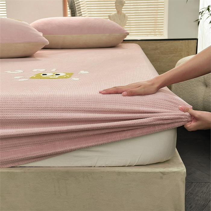 91家纺网 家纺一手货源 找家纺 总 洋铭区（原狠狠爱）2023新款华夫格单品绒床笠