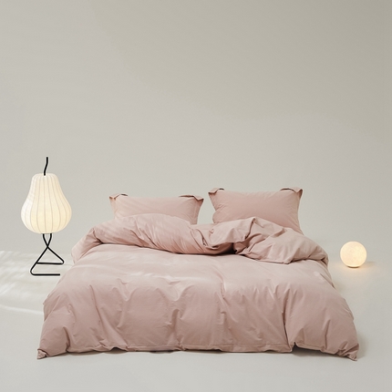 8小时家纺 2023新款磨毛四件套纯色系列四件套 茜茜粉