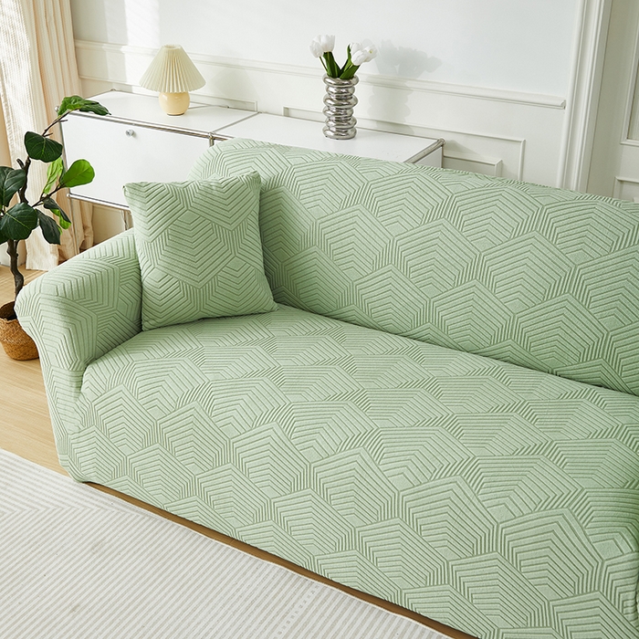 91家纺网 家纺一手货源 找家纺 逐日沙发套 2023新款提花沙发套-时光 时光-抹茶绿