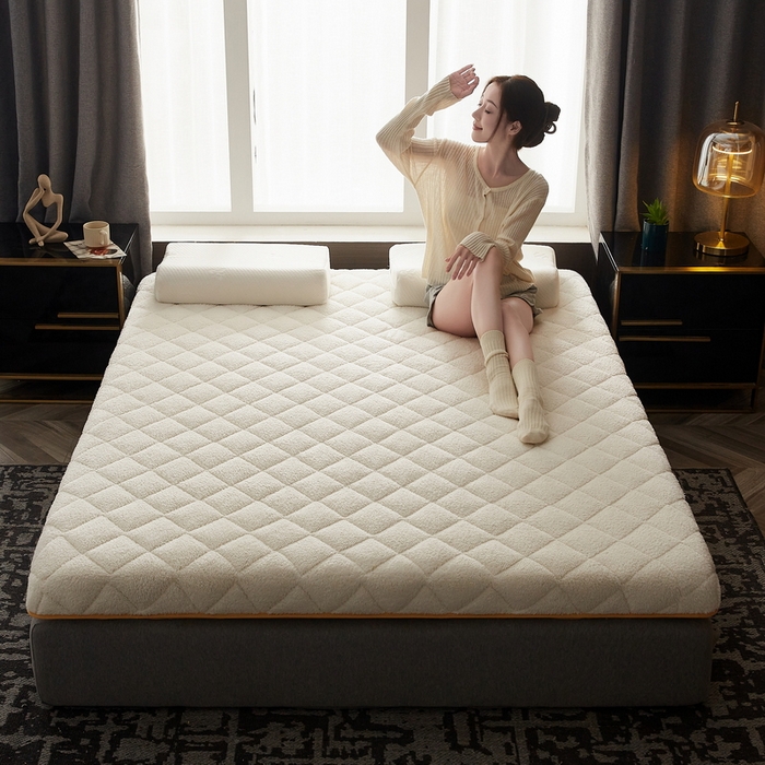 91家纺网 家纺一手货源 找家纺 （总）祁恋婷家居 2023新款羊羔绒保暖床垫【床垫遮盖物】