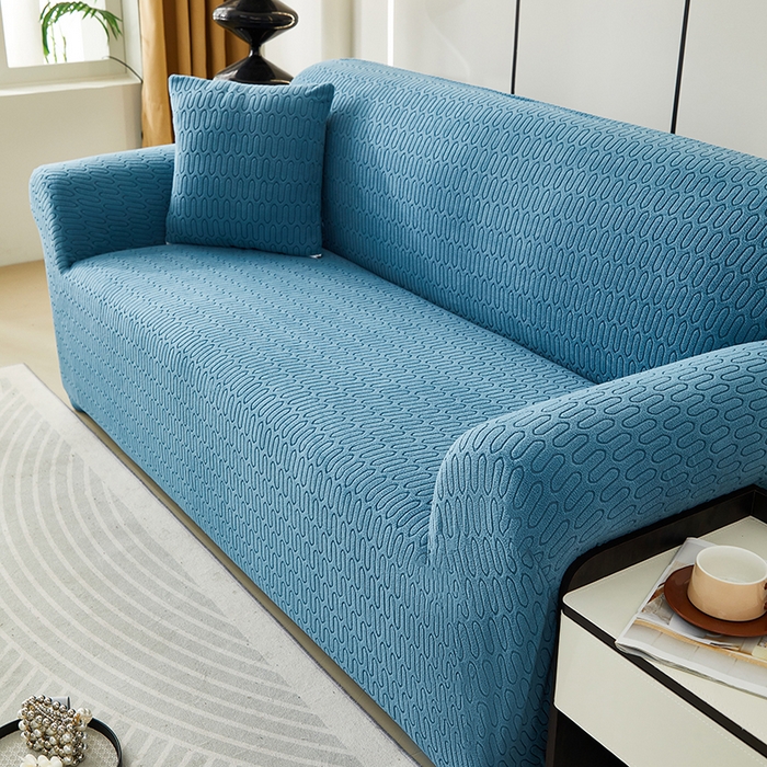 91家纺网 家纺一手货源 找家纺 逐日沙发套 2023新款提花沙发套-曲艺 曲艺-蓝灰色