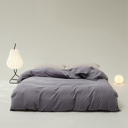 91家纺网 家纺一手货源 找家纺 8小时家纺 2023新款磨毛纯色系列单被套 紫罗兰