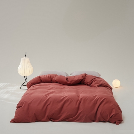 91家纺网 家纺一手货源 找家纺 8小时家纺 2023新款磨毛纯色系列单被套 维尼红