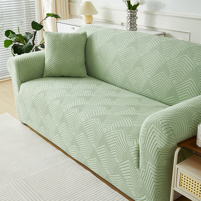 91家纺网 家纺一手货源 找家纺 逐日沙发套 2023新款提花沙发套-时光 时光-抹茶绿