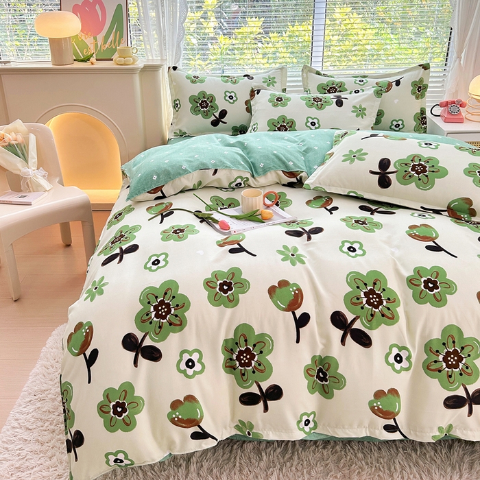 91家纺网 家纺一手货源 找家纺 曼璐家纺 2025新款加厚磨毛植物羊绒单被套直播爆款被套单件 花开朵朵