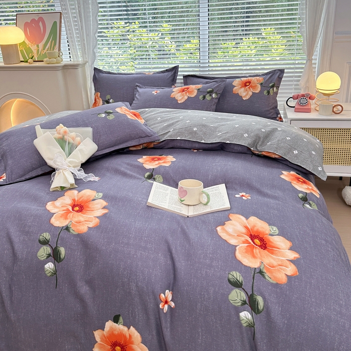 91家纺网 家纺一手货源 找家纺 曼璐家纺 2025新款加厚磨毛植物羊绒单被套直播爆款被套单件 秋思-灰