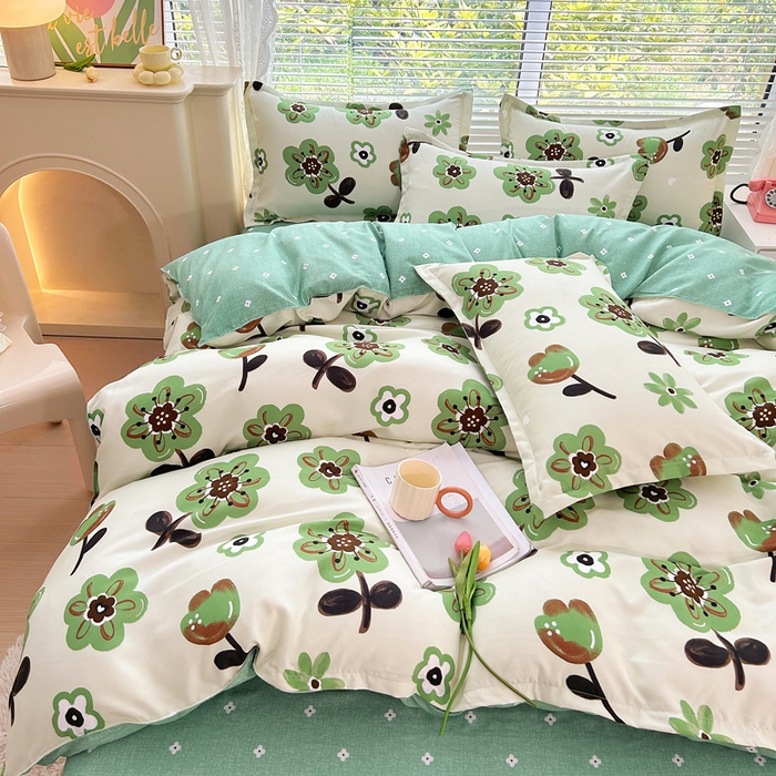 91家纺网 家纺一手货源 找家纺 曼璐家纺 2025新款加厚磨毛植物羊绒单被套直播爆款被套单件 花开朵朵