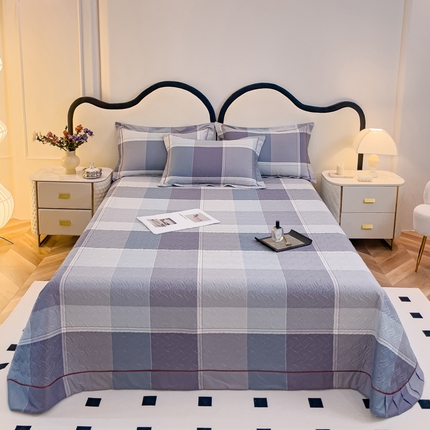 小时代 2023新款全棉印花床盖 嘉宇格蓝