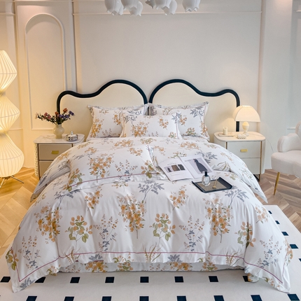 小时代 2023新款全棉印花床盖四件套 如梦花季