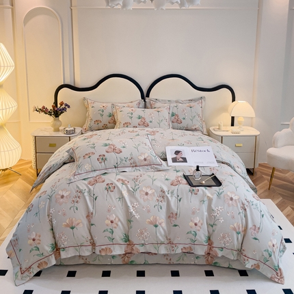 91家纺网 家纺一手货源 找家纺 小时代 2023新款全棉印花床盖四件套 曼琳