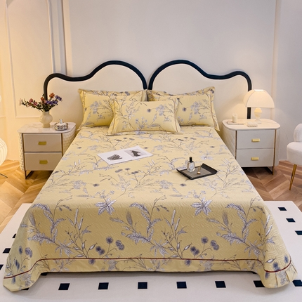 小时代 2023新款全棉印花床盖 仲夏花园黄