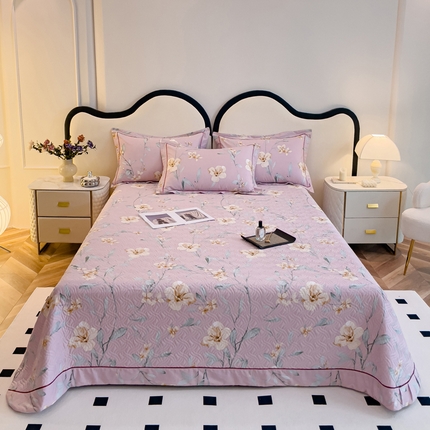 小时代 2023新款全棉印花床盖 婉约粉