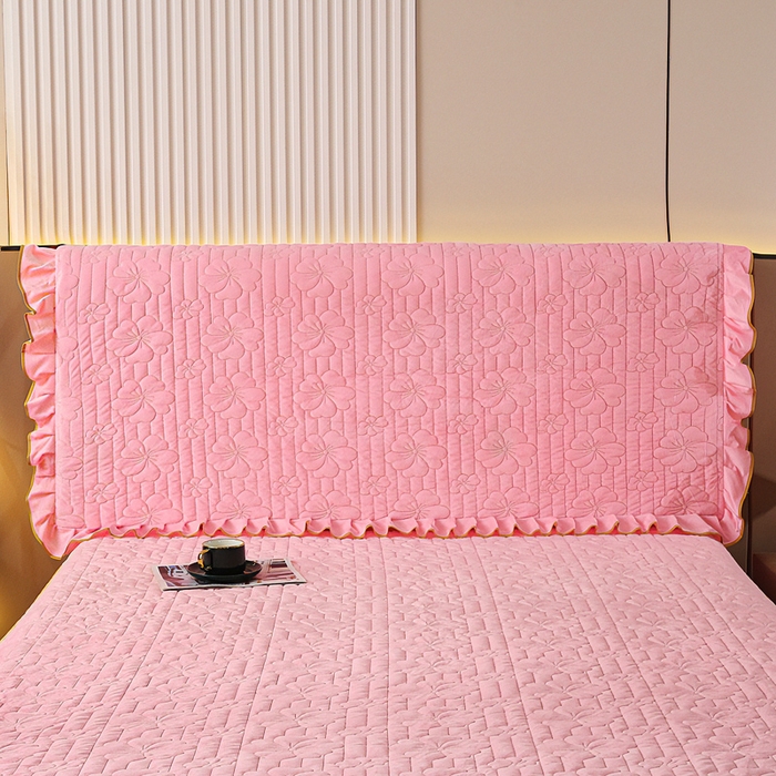 91家纺网 家纺一手货源 找家纺 新款水晶绒加厚保暖床头罩-盛世花颜 盛世花颜-粉玉