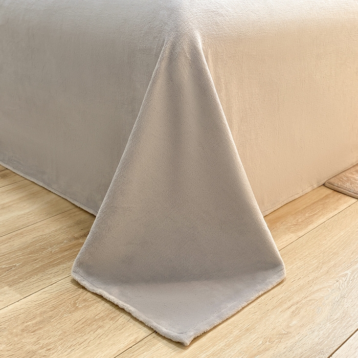 91家纺网 家纺一手货源 找家纺 澳梵家居 2023新款无印风豆豆绒牛奶绒包边工艺四件套 纯品-粉