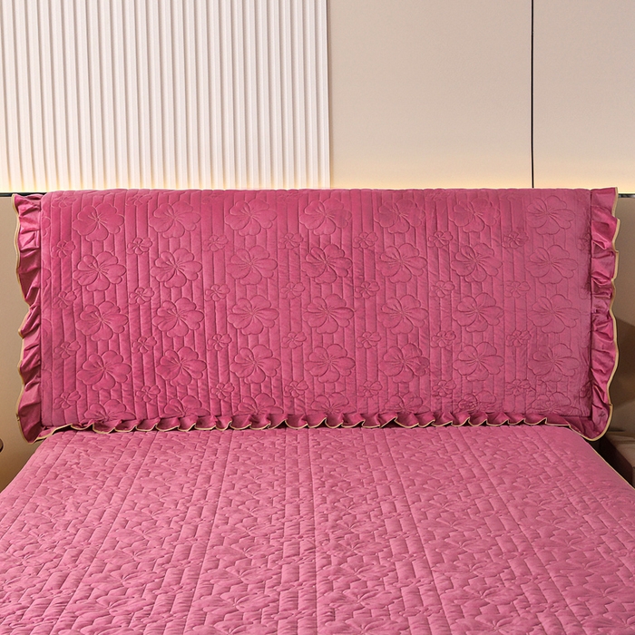 91家纺网 家纺一手货源 找家纺 新款水晶绒加厚保暖床头罩-盛世花颜 盛世花颜-豆沙