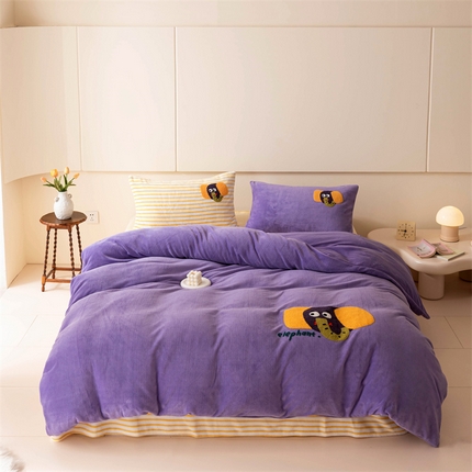 91家纺网 家纺一手货源 找家纺 （总）洋铭区（原狠狠爱） 2023新款AB版牛奶绒四件套-元气满满系列