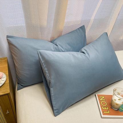 91家纺网 家纺一手货源 找家纺 安力森/诚臻酒店用品酒店用品 2023年新款纯色磨毛单枕套 纯色-浅兰灰