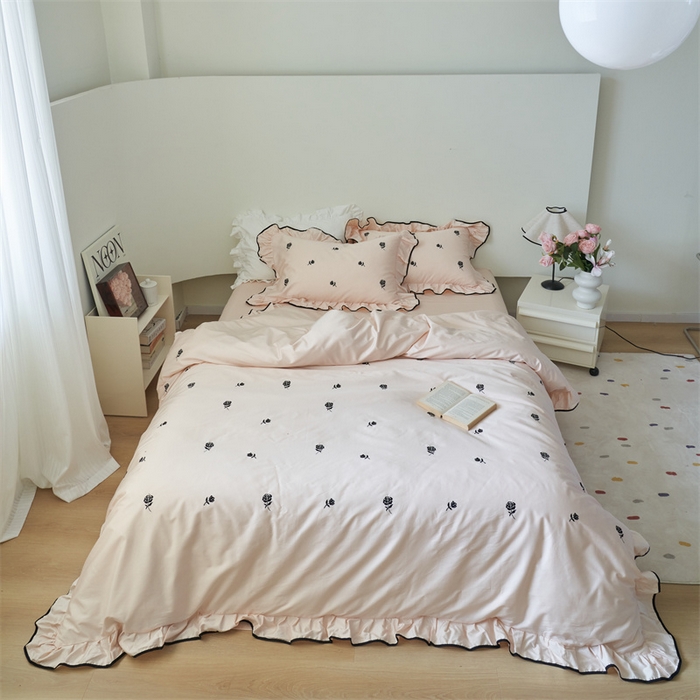 91家纺网 家纺一手货源 找家纺 （总）窝米 2023新款100支长绒棉刺绣款四件套