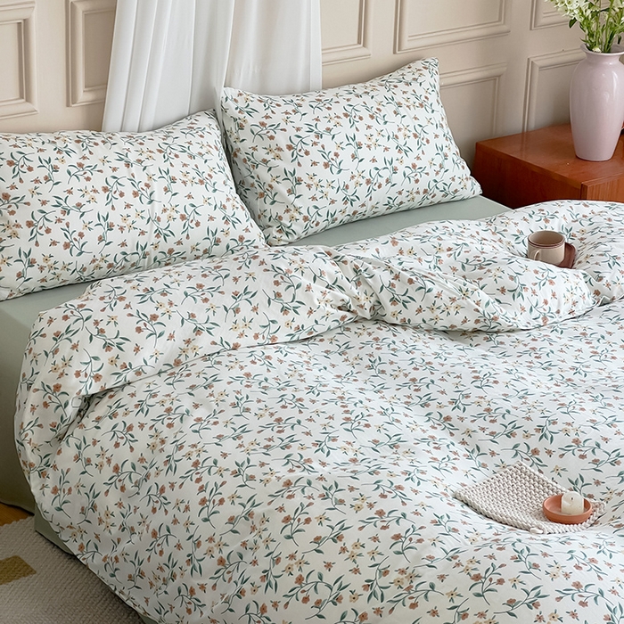 91家纺网 家纺一手货源 找家纺 窝米 2023秋季新品全棉双层纱四件套系列 晚秋