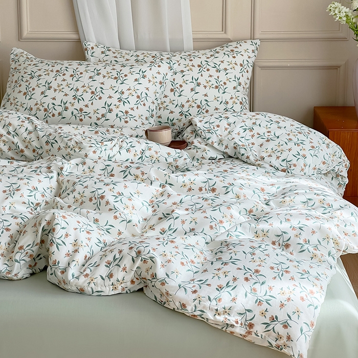 91家纺网 家纺一手货源 找家纺 窝米 2023秋季新品全棉双层纱四件套系列 晚秋