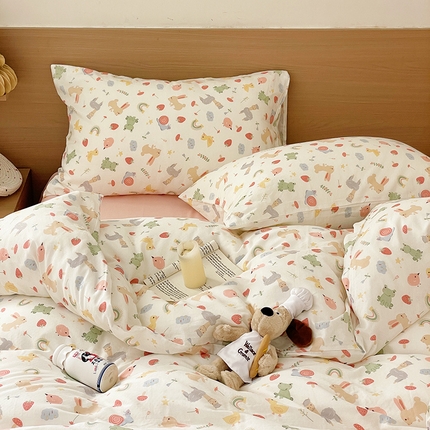 窝米 2023秋季新品全棉双层纱四件套系列 彩虹乐园