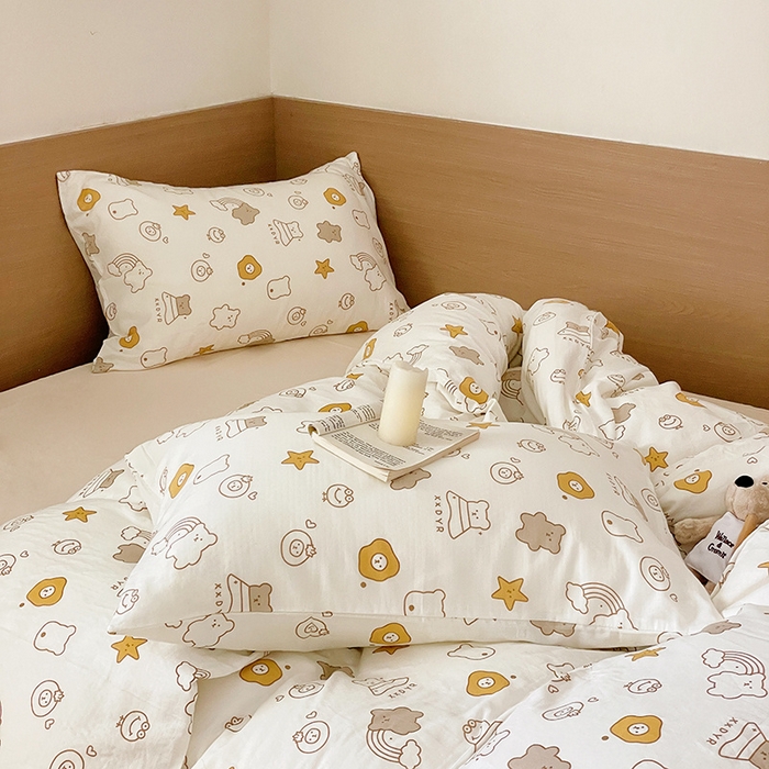 91家纺网 家纺一手货源 找家纺 （总）窝米 2023秋季新品全棉双层纱四件套系列