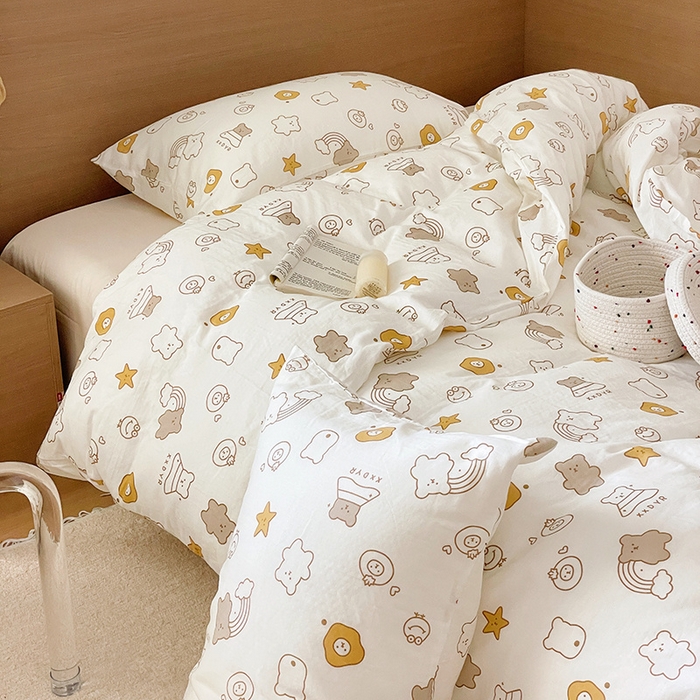 91家纺网 家纺一手货源 找家纺 （总）窝米 2023秋季新品全棉双层纱四件套系列