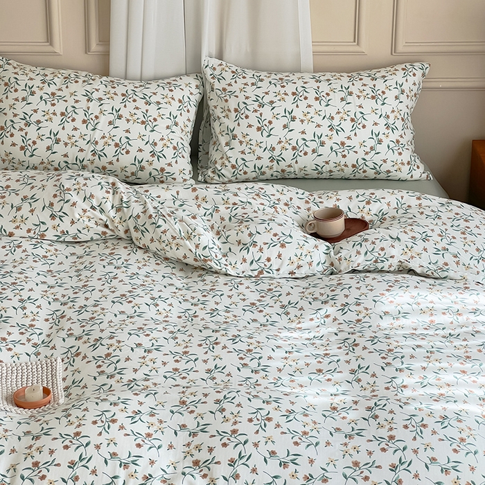 91家纺网 家纺一手货源 找家纺 窝米 2023秋季新品全棉双层纱四件套系列 晚秋